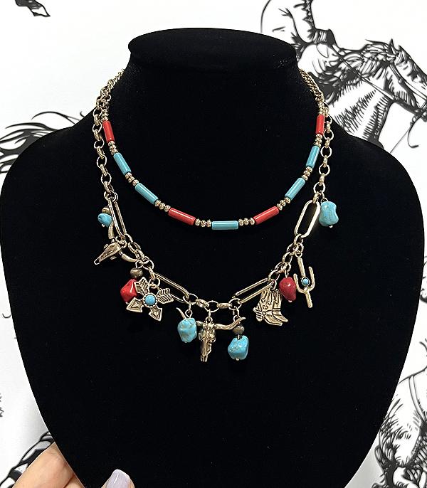 New Arrival :: Wholesale Western Trending Charm Necklace