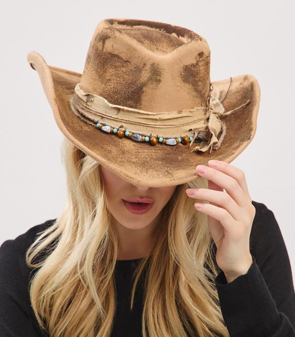 New Arrival :: Wholesale Vintage Cowgirl Shapeable Distressed Hat