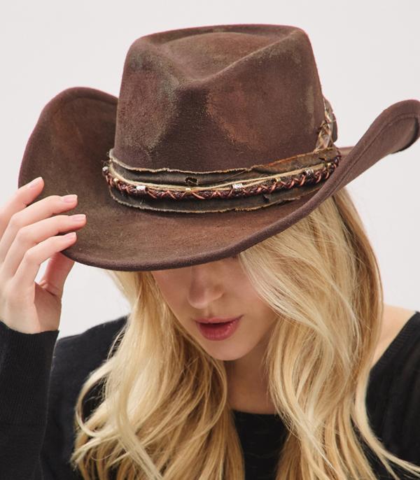 New Arrival :: Wholesale Vintage Cowgirl Shapeable Distressed Hat