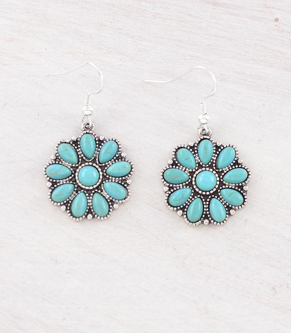 New Arrival :: Wholesale Western Turquoise Concho Earrings