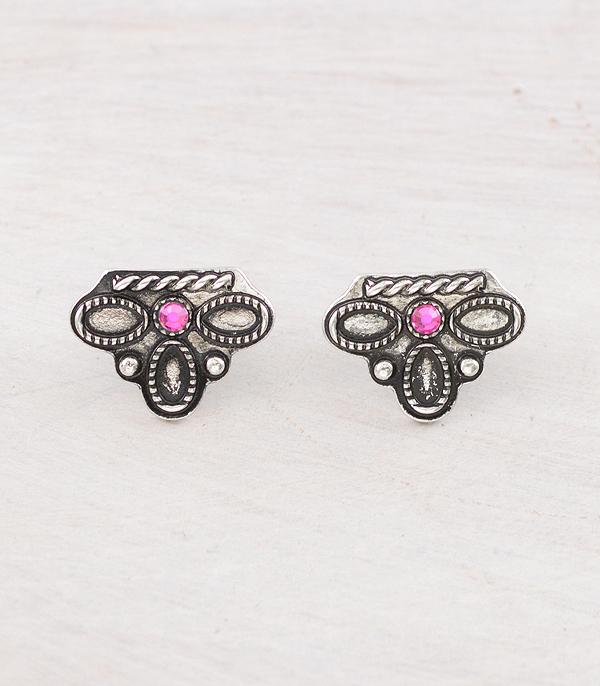 New Arrival :: Wholesale Western Boot Stitch Concho Earrings