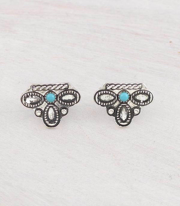 New Arrival :: Wholesale Western Boot Stitch Concho Earrings