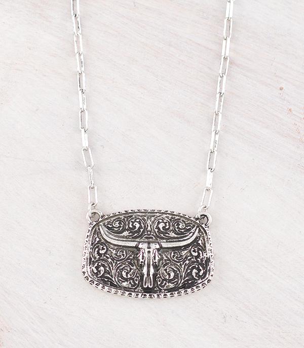 New Arrival :: Wholesale Tipi Brand Cow Skull Tooling Necklace