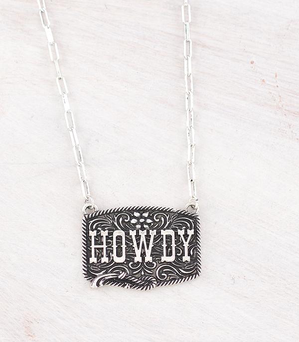 New Arrival :: Wholesale Western Howdy Tooling Bar Necklace