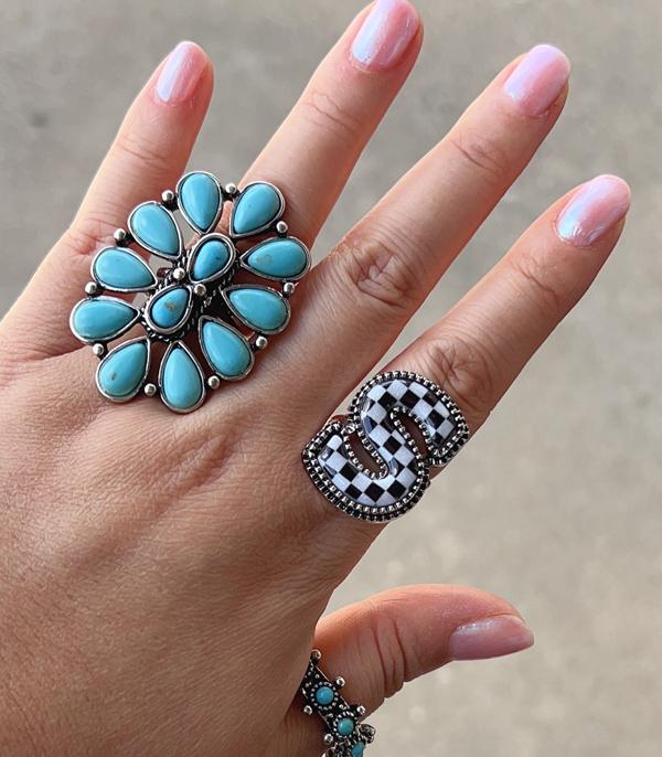 New Arrival :: Wholesale Tipi Brand Checkered Initial Ring
