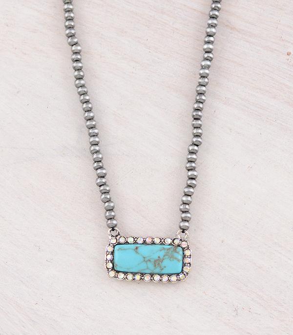 New Arrival :: Wholesale Western Turquoise Mini Bar Necklace