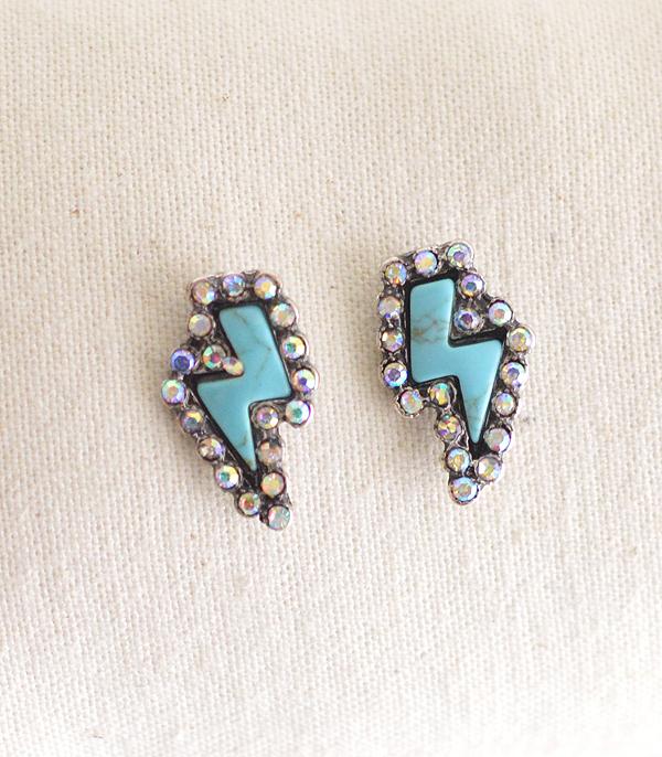 New Arrival :: Wholesale Western Turquoise Bolt Stud Earrings
