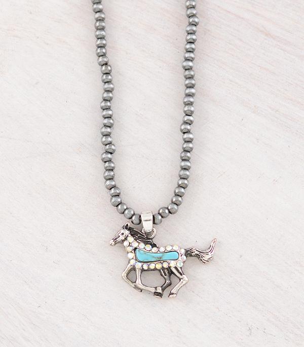New Arrival :: Wholesale Western Running Horse Pendant Necklace