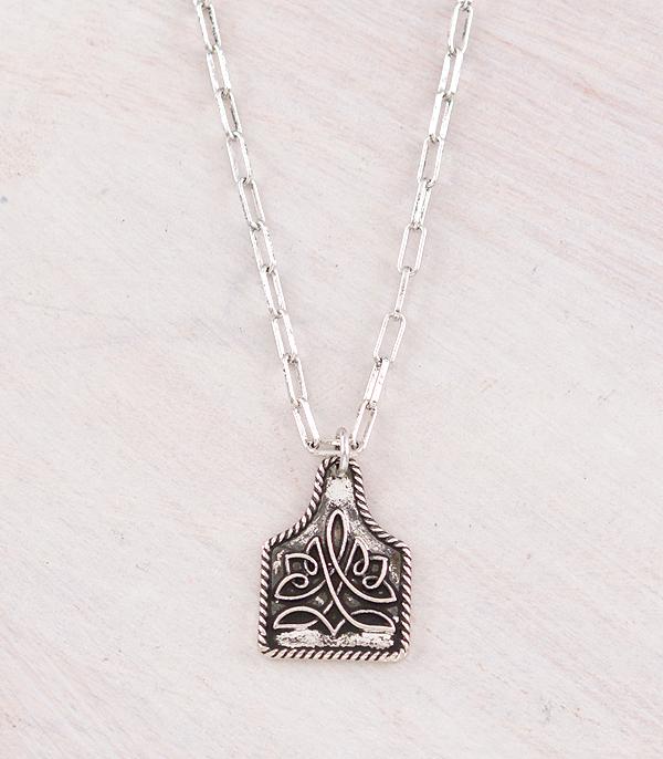 New Arrival :: Wholesale Western Boot Stitch Cattle Tag Necklace