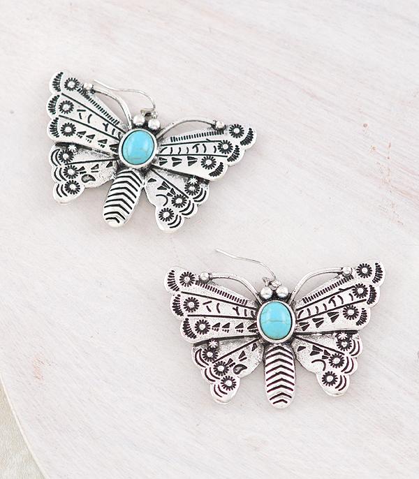 New Arrival :: Wholesale Western Turquoise Butterfly Earrings