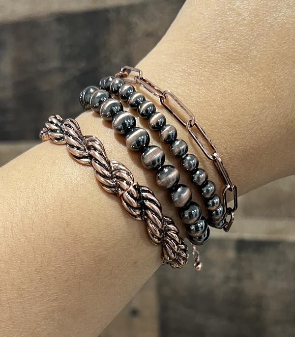 New Arrival :: Wholesale 4PC Set Navajo Pearl Bracelet Stack