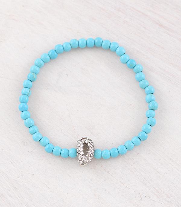 New Arrival :: Wholesale Dainty Rhinestone Initial Bracelet