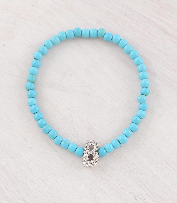 New Arrival :: Wholesale Dainty Rhinestone Initial Bracelet