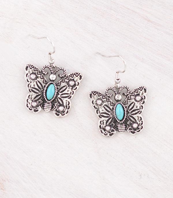 New Arrival :: Wholesale Western Turquoise Butterfly Earrings