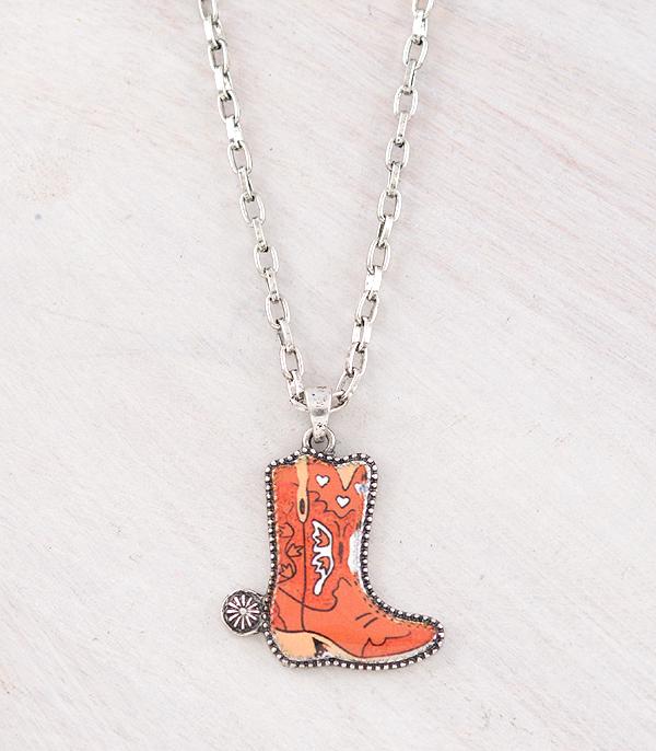 New Arrival :: Wholesale Western Cowgirl Boots Pendant Necklace