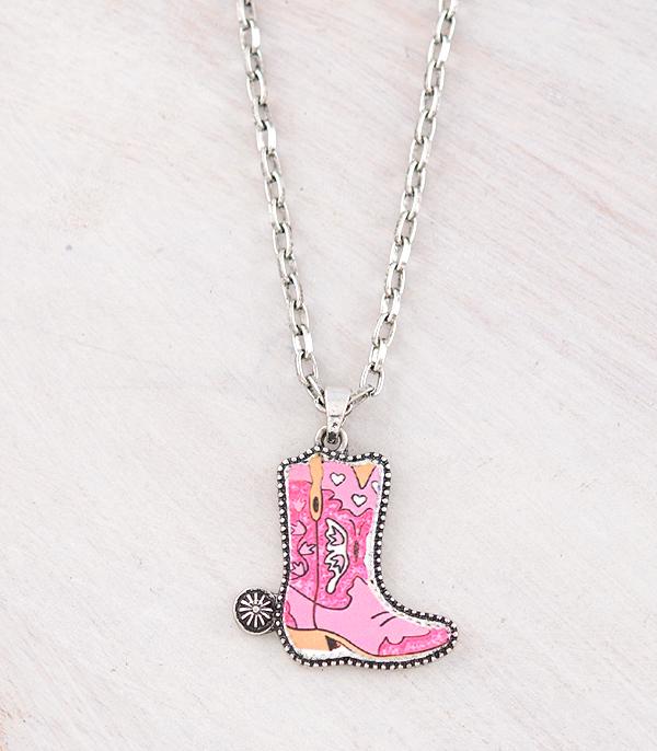 New Arrival :: Wholesale Western Cowgirl Boots Pendant Necklace