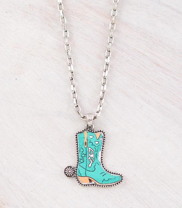 New Arrival :: Wholesale Western Cowgirl Boots Pendant Necklace