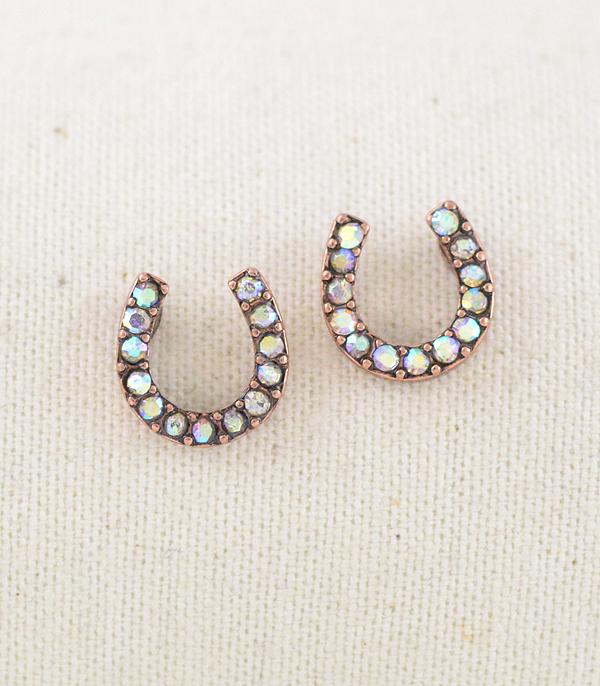 New Arrival :: Wholesale Western Rhinestone Horseshoe Earrings