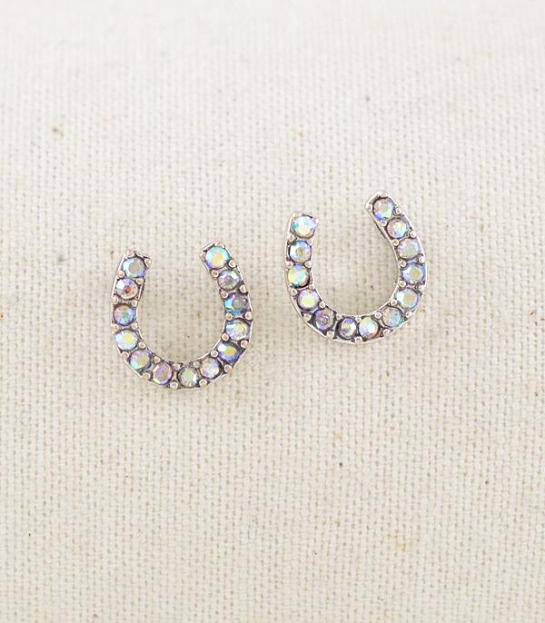 New Arrival :: Wholesale Western Rhinestone Horseshoe Earrings