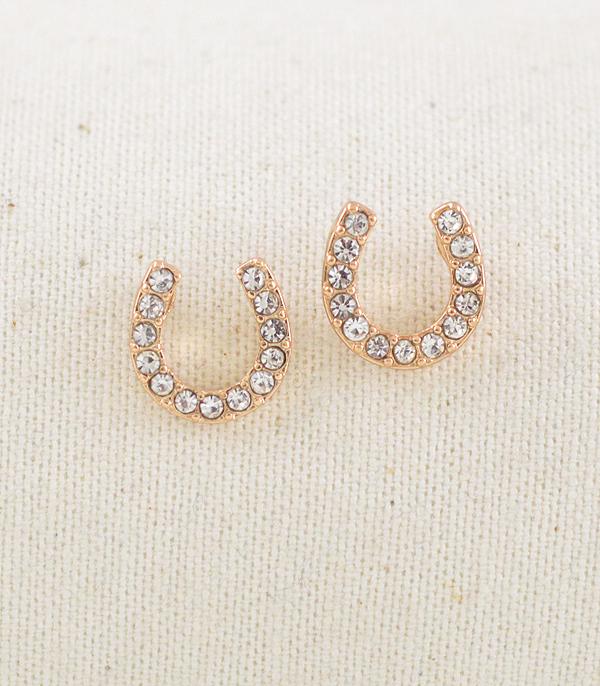New Arrival :: Wholesale Western Rhinestone Horseshoe Earrings