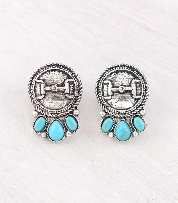 New Arrival :: Wholesale Western Horsebit Concho Earrings
