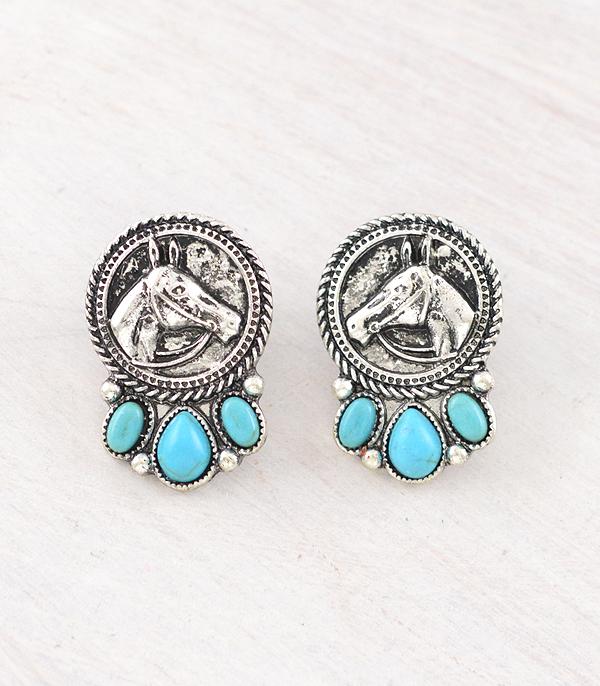 New Arrival :: Wholesale Western Horse Concho Earrings