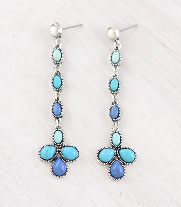 New Arrival :: Wholesale Western Turquoise Drop Earrings