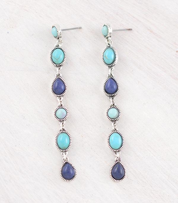 New Arrival :: Wholesale Western Turquoise Drop Earrings