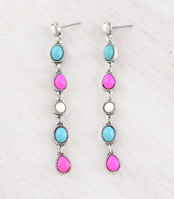 New Arrival :: Wholesale Western Turquoise Drop Earrings