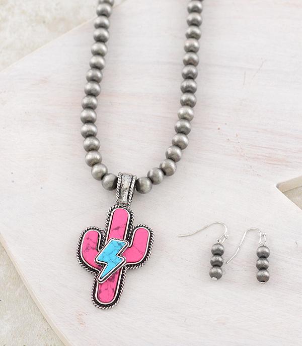 New Arrival :: Wholesale Western Cactus Pendant Necklace