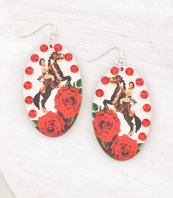 New Arrival :: Wholesale Western Vintage Cowgirl Wooden Earrings