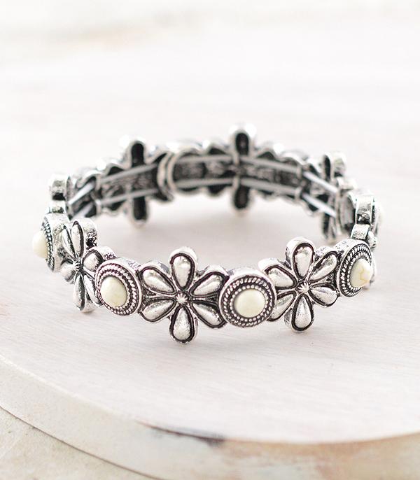 New Arrival :: Wholesale Western Flower Turquoise Bracelet