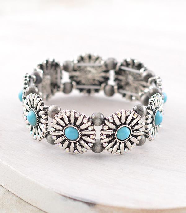 New Arrival :: Wholesale Western Turquoise Concho Bracelet
