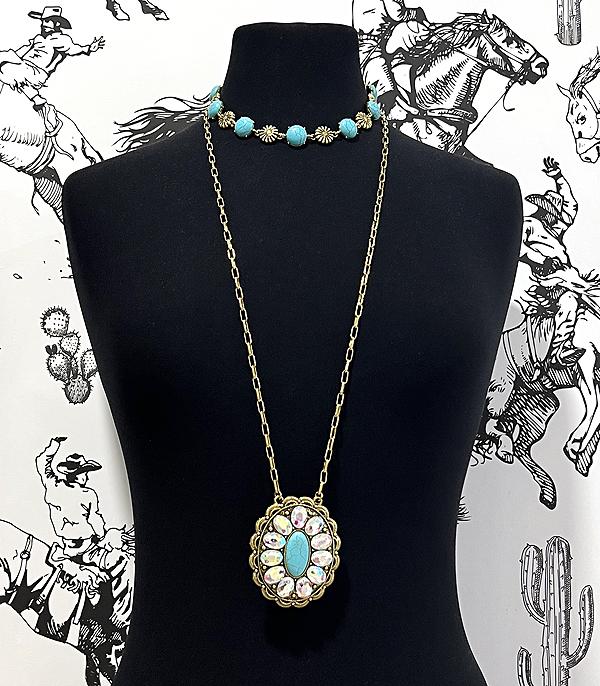 New Arrival :: Wholesale Tipi Brand Glass Stone Layered Necklace