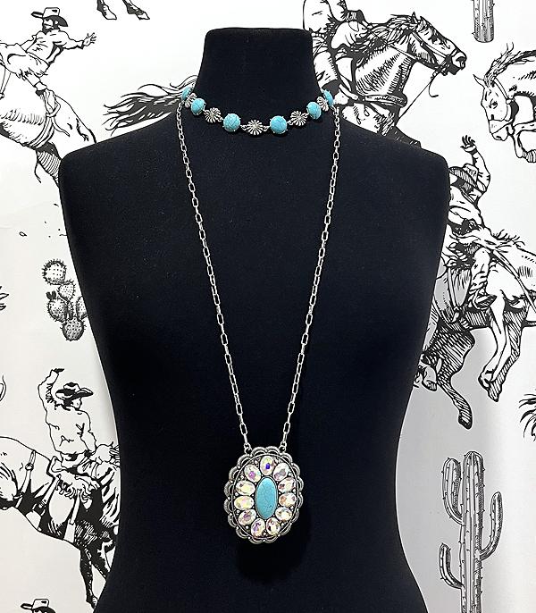 New Arrival :: Wholesale Tipi Brand Glass Stone Layered Necklace
