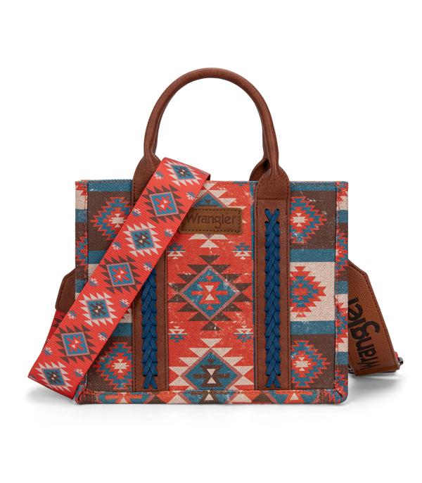 New Arrival :: Wholesale Wrangler Aztec Pattern Tote Crossbody 