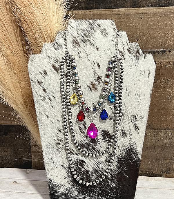 NECKLACES :: WESTERN TREND :: Wholesale Western Layered Navajo Pearl Necklace