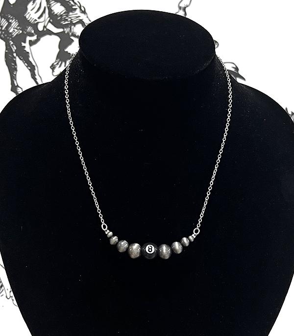 New Arrival :: Wholesale Western Eight Ball Necklace