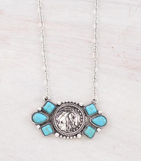 New Arrival :: Wholesale Western Horse Concho Necklace