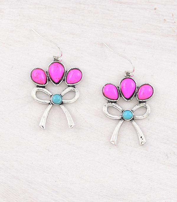 New Arrival :: Wholesale Western Turquoise Bow Earrings