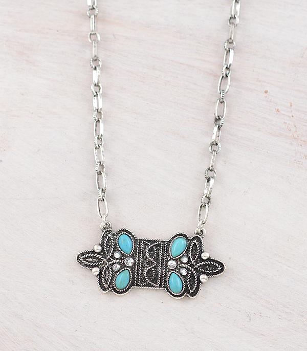 New Arrival :: Wholesale Western Boot Stitch Turquoise Necklace