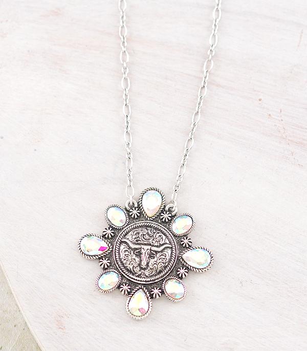 New Arrival :: Wholesale Western Cow Concho Necklace