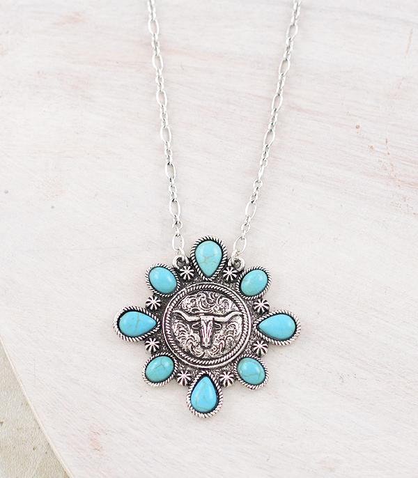 New Arrival :: Wholesale Western Cow Concho Necklace
