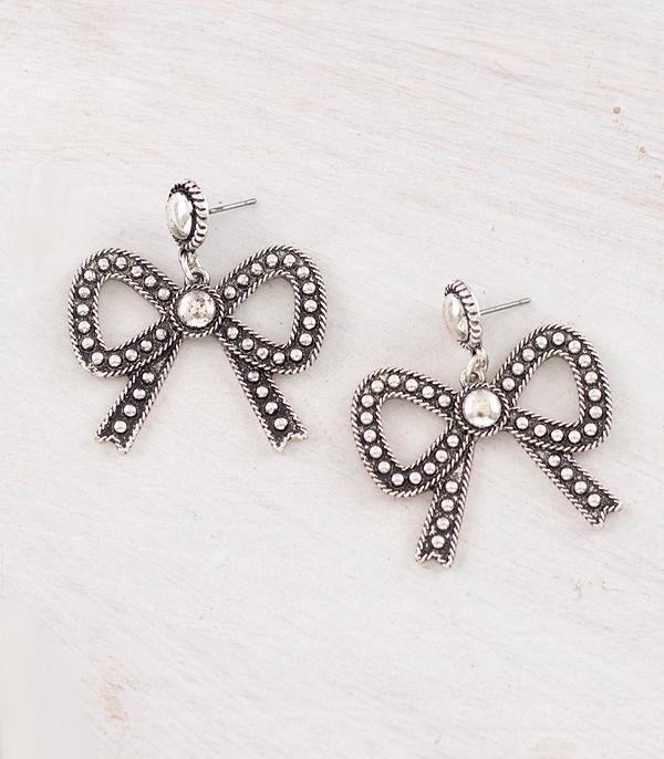 New Arrival :: Wholesale Western Bow Studded Earrings