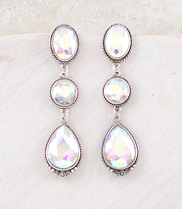 New Arrival :: Wholesale Western Glass Stone Drop Earrings