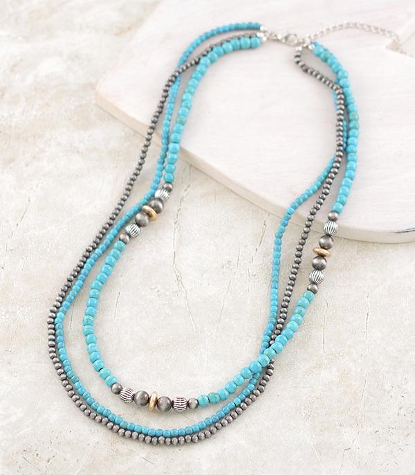New Arrival :: Wholesale Western Navajo Pearl Layered Necklace