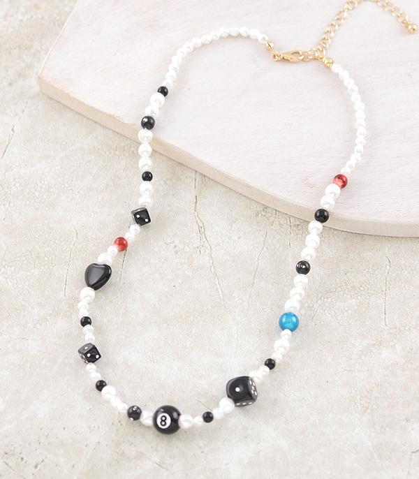 New Arrival :: Wholesale Western Eight Ball Dice Necklace