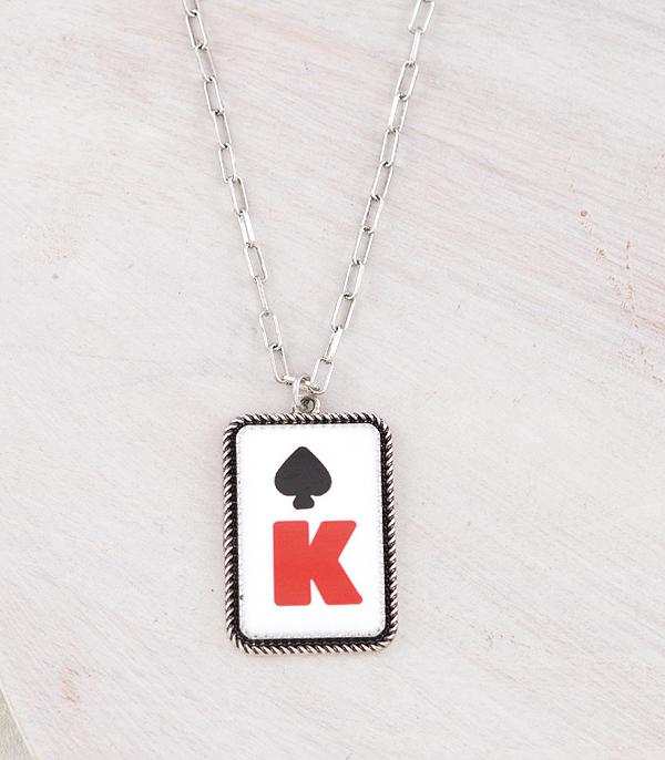 New Arrival :: Wholesale Western Trending Card Necklace