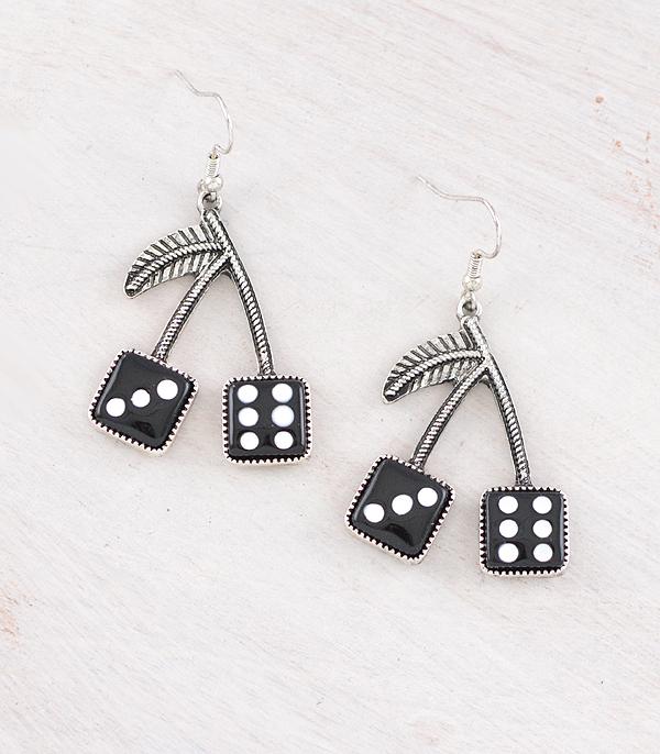 New Arrival :: Wholesale Western Cherry Dice Earrings