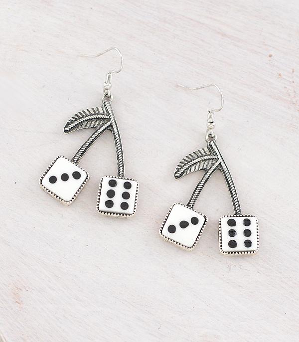 New Arrival :: Wholesale Western Cherry Dice Earrings